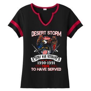 Desert Storm Veteran Pride Persian Gulf War Service Ribbo Ladies Halftime Notch Neck Tee