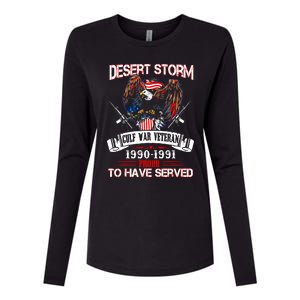 Desert Storm Veteran Pride Persian Gulf War Service Ribbo Womens Cotton Relaxed Long Sleeve T-Shirt