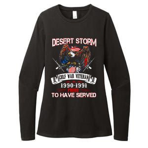 Desert Storm Veteran Pride Persian Gulf War Service Ribbo Womens CVC Long Sleeve Shirt