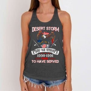 Desert Storm Veteran Pride Persian Gulf War Service Ribbo Women's Knotted Racerback Tank