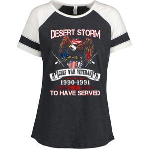 Desert Storm Veteran Pride Persian Gulf War Service Ribbo Enza Ladies Jersey Colorblock Tee