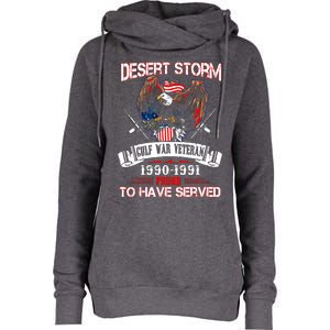 Desert Storm Veteran Pride Persian Gulf War Service Ribbo Womens Funnel Neck Pullover Hood