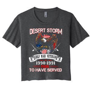 Desert Storm Veteran Pride Persian Gulf War Service Ribbo Women's Crop Top Tee