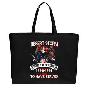 Desert Storm Veteran Pride Persian Gulf War Service Ribbo Cotton Canvas Jumbo Tote