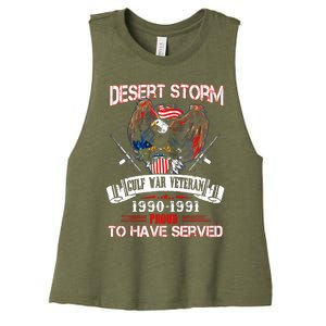 Desert Storm Veteran Pride Persian Gulf War Service Ribbo Women's Racerback Cropped Tank