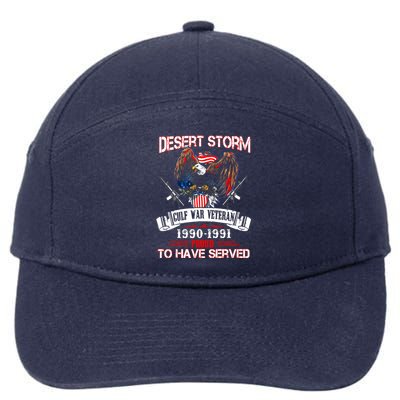 Desert Storm Veteran Pride Persian Gulf War Service Ribbo 7-Panel Snapback Hat