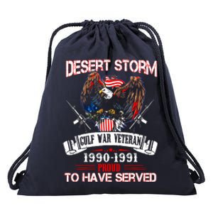 Desert Storm Veteran Pride Persian Gulf War Service Ribbo Drawstring Bag