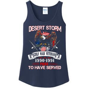 Desert Storm Veteran Pride Persian Gulf War Service Ribbo Ladies Essential Tank