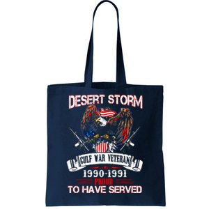 Desert Storm Veteran Pride Persian Gulf War Service Ribbo Tote Bag