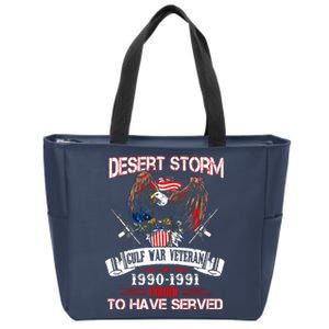 Desert Storm Veteran Pride Persian Gulf War Service Ribbo Zip Tote Bag