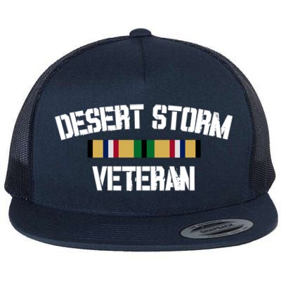 Desert Storm Veteran Pride Persian Gulf War Service Ribbon Great Gift Flat Bill Trucker Hat