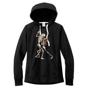 Dancing Skeleton Valentines Day Couple Great Gift Halloween Skull Great Gift Women's Fleece Hoodie