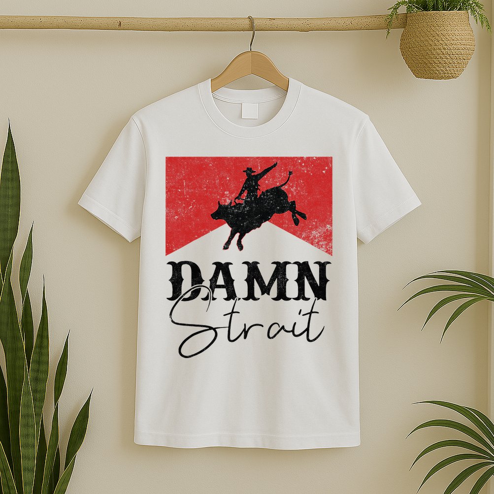 Damn S.T.R.A.I.T Western Country Damn S.T.R.A.I.T Cowboy T-Shirt
