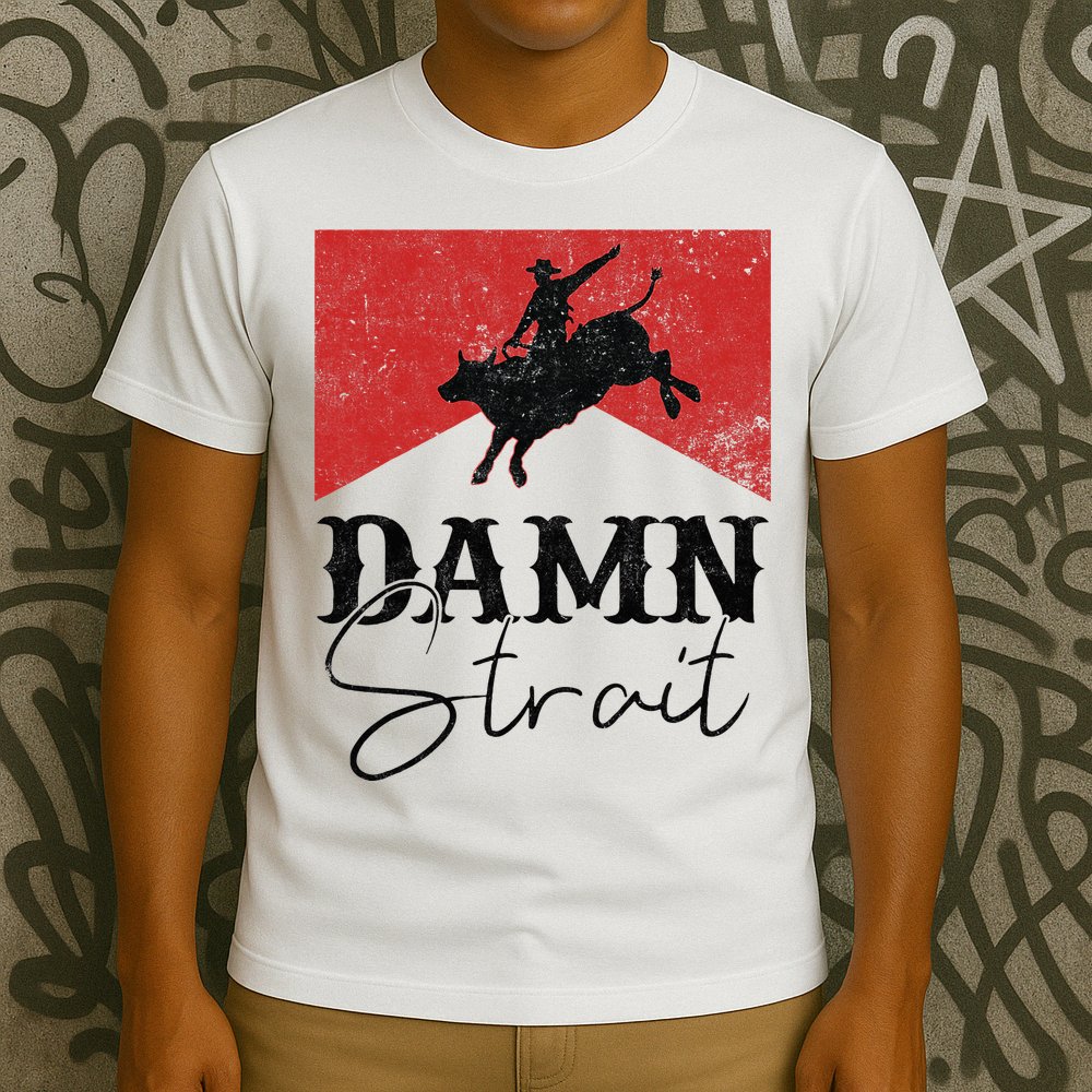 Damn S.T.R.A.I.T Western Country Damn S.T.R.A.I.T Cowboy T-Shirt