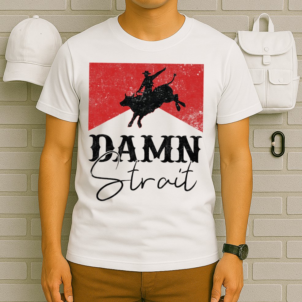 Damn S.T.R.A.I.T Western Country Damn S.T.R.A.I.T Cowboy T-Shirt