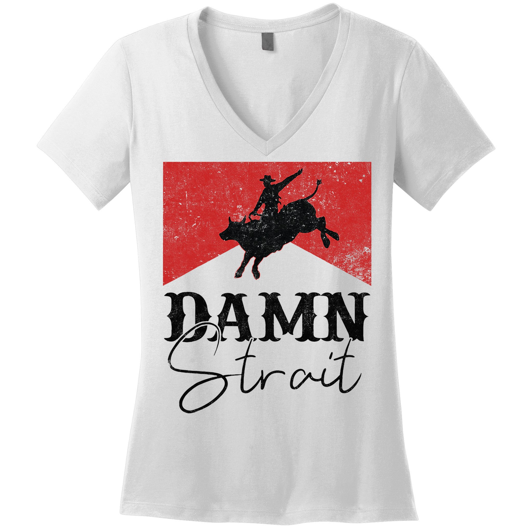 Damn S.T.R.A.I.T Western Country Damn S.T.R.A.I.T Cowboy Women's V-Neck T-Shirt