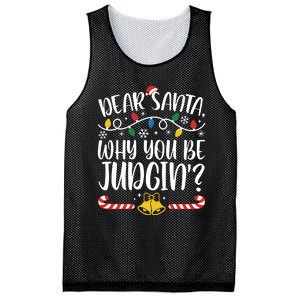 Dear Santa Why You Be Judgin Christmas Holiday Season Mesh Reversible Basketball Jersey Tank