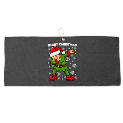 Dabbing Santa With Santa Hat Dab Dance Merry Christmas Great Gift Large Microfiber Waffle Golf Towel