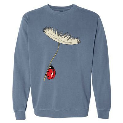 Dandelion Seeds With Ladybug Gift For Yellow Flowers Friends Garment-Dyed Sweatshirt