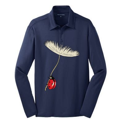 Dandelion Seeds With Ladybug Gift For Yellow Flowers Friends Silk Touch Performance Long Sleeve Polo