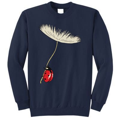 Dandelion Seeds With Ladybug Gift For Yellow Flowers Friends Tall Sweatshirt