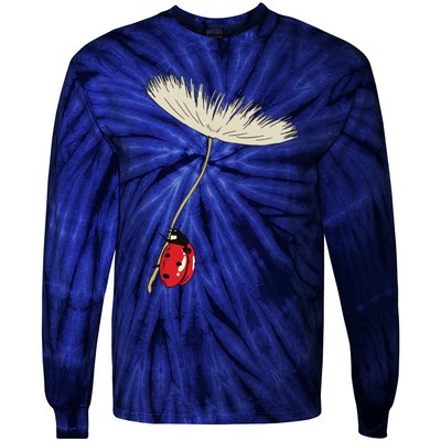 Dandelion Seeds With Ladybug Gift For Yellow Flowers Friends Tie-Dye Long Sleeve Shirt