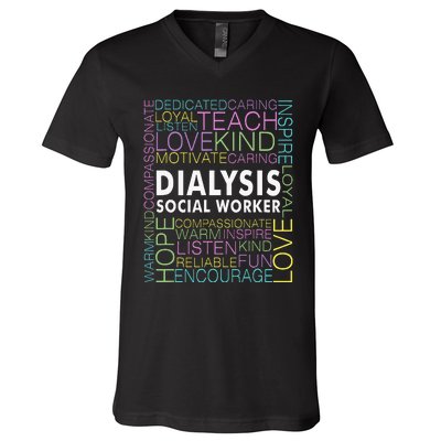 Dialysis Social Worker Renal V-Neck T-Shirt