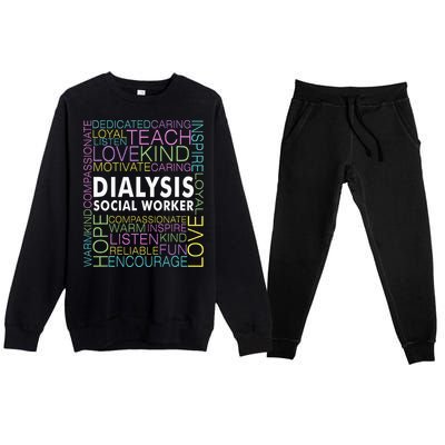 Dialysis Social Worker Renal Premium Crewneck Sweatsuit Set