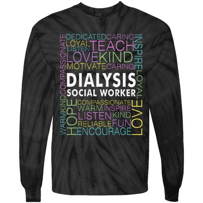 Dialysis Social Worker Renal Tie-Dye Long Sleeve Shirt