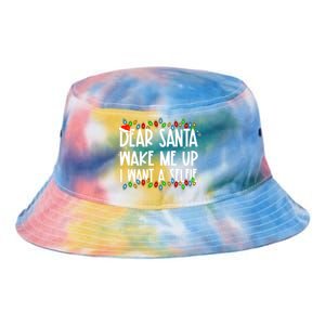 Dear Santa Wake Me Up I Want A Selfie Xmas Family Matching Funny Gift Tie Dye Newport Bucket Hat