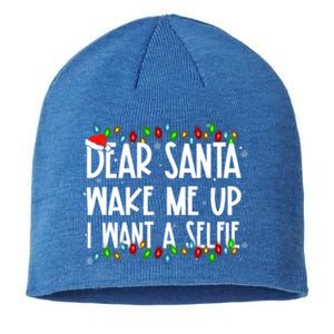 Dear Santa Wake Me Up I Want A Selfie Xmas Family Matching Funny Gift Sustainable Beanie