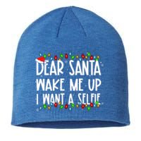 Dear Santa Wake Me Up I Want A Selfie Xmas Family Matching Funny Gift Sustainable Beanie