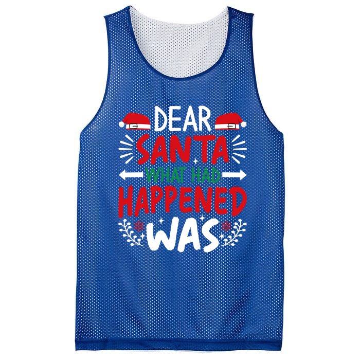 Dear Santa What Had Happened Was Gift Mesh Reversible Basketball Jersey Tank