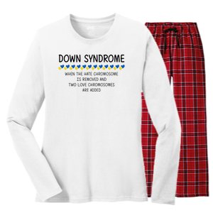 Down Syndrome When The Hate Chromosome Is Removed Women's Long Sleeve Flannel Pajama Set 