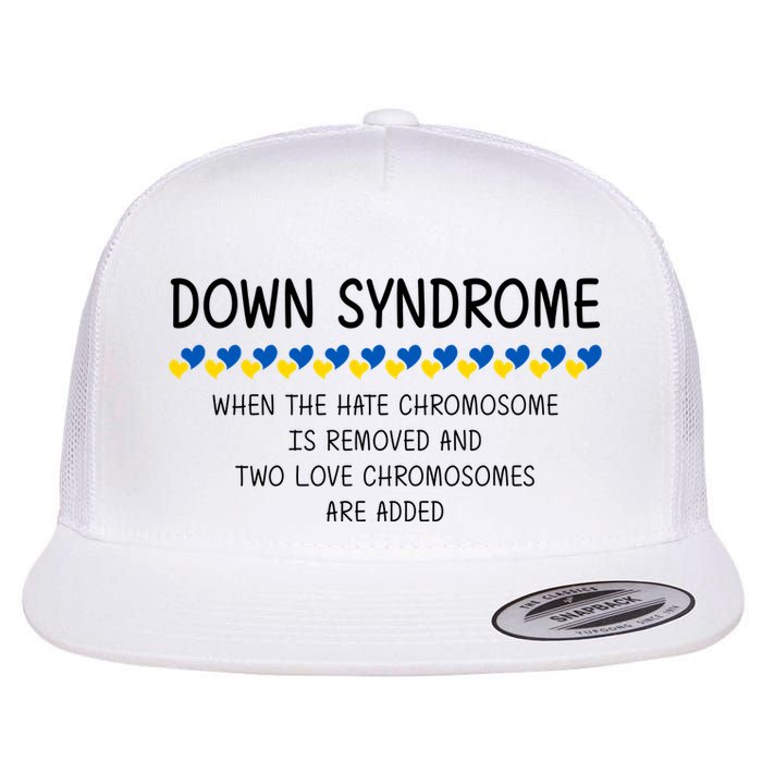Down Syndrome When The Hate Chromosome Is Removed Flat Bill Trucker Hat