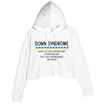 Down Syndrome When The Hate Chromosome Is Removed Crop Fleece Hoodie