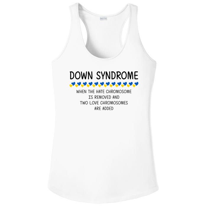 Down Syndrome When The Hate Chromosome Is Removed Ladies PosiCharge Competitor Racerback Tank