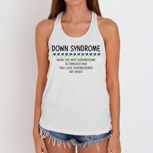 Down Syndrome When The Hate Chromosome Is Removed Women's Knotted Racerback Tank