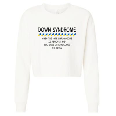 Down Syndrome When The Hate Chromosome Is Removed Cropped Pullover Crew