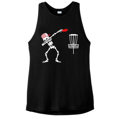 Dabbing Skeleton Wear Hat Disc Golf Player Halloween Costume Ladies PosiCharge Tri-Blend Wicking Tank