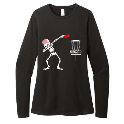 Dabbing Skeleton Wear Hat Disc Golf Player Halloween Costume Womens CVC Long Sleeve Shirt