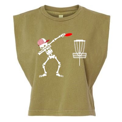 Dabbing Skeleton Wear Hat Disc Golf Player Halloween Costume Garment-Dyed Women's Muscle Tee