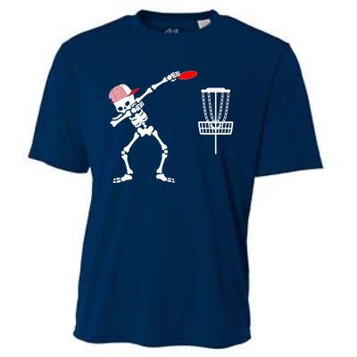 Dabbing Skeleton Wear Hat Disc Golf Player Halloween Costume Cooling Performance Crew T-Shirt