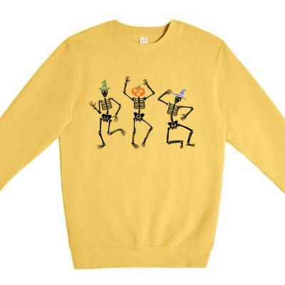 Dancing Skeleton Witches Halloween Great Gift Premium Crewneck Sweatshirt