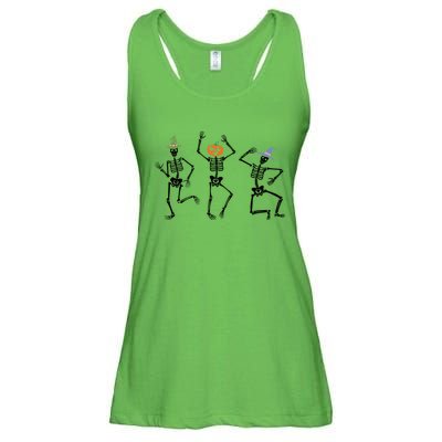 Dancing Skeleton Witches Halloween Great Gift Ladies Essential Flowy Tank