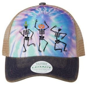 Dancing Skeleton Witches Halloween Great Gift Legacy Tie Dye Trucker Hat