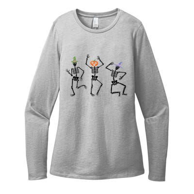 Dancing Skeleton Witches Halloween Great Gift Womens CVC Long Sleeve Shirt