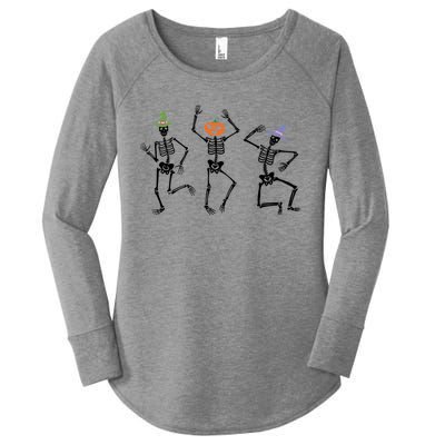 Dancing Skeleton Witches Halloween Great Gift Women's Perfect Tri Tunic Long Sleeve Shirt