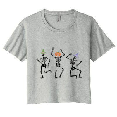 Dancing Skeleton Witches Halloween Great Gift Women's Crop Top Tee