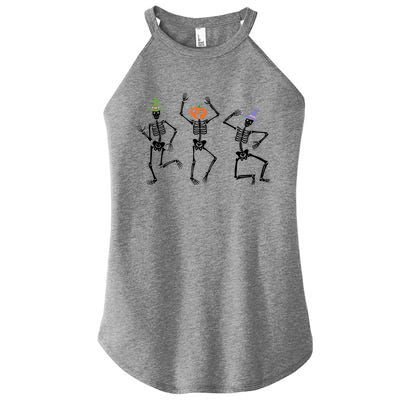 Dancing Skeleton Witches Halloween Great Gift Women's Perfect Tri Rocker Tank